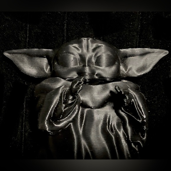 Black 3D Printed Grogu Baby Yoda Statue Unpainted The Mandalorian - Picture 13 of 16